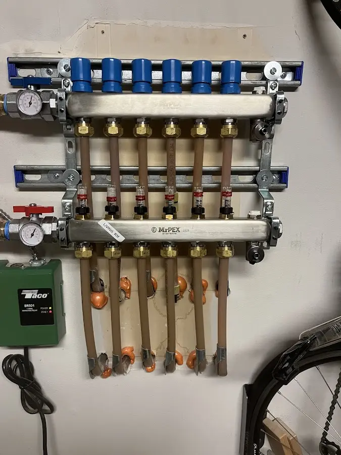 Plumber performing Gas Line Installation at a residential property in Conway